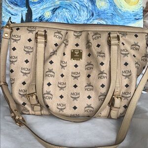 MCM Beige Crossbody Bag with handles Great Condition!